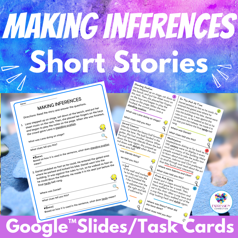 Making Inferences Short Stories 3rd to 5th Gr Speech Therapy Google™ Slides