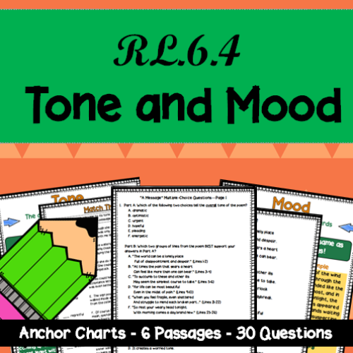 RL.6.4 - Tone and Mood: 6 Passages with 30 Questions!'s featured image