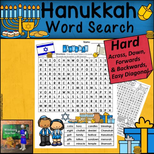 Hanukkah Word Search | HARD Puzzle | Ready to Go!'s featured image