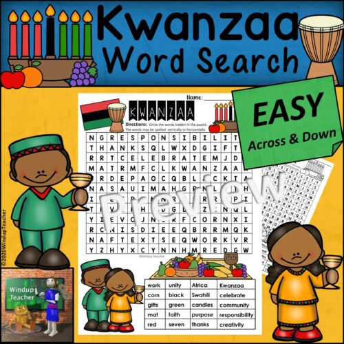 Kwanzaa Word Search | EASY Puzzle | Ready to Go!'s featured image