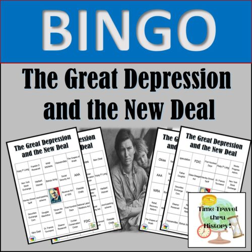 The Great Depression and New Deal BINGO Review Game Activity's featured image