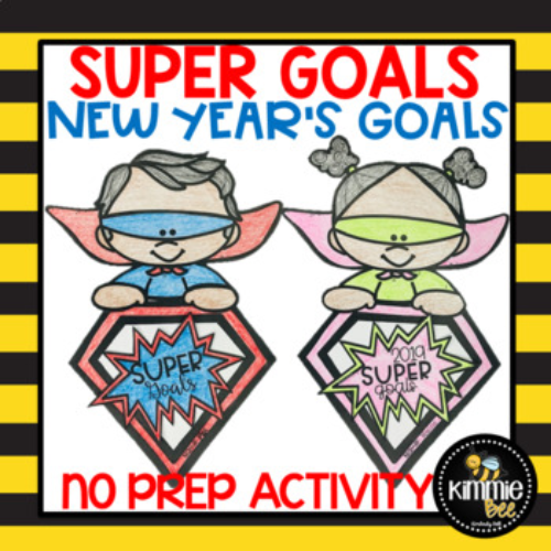 New Year's Goal Setting No Prep Craft Bulletin Board Display's featured image