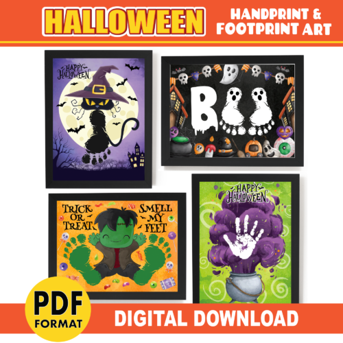 Halloween Crafts BUNDLE | Handprint Art | Halloween Activity | Keepsake Gift's featured image