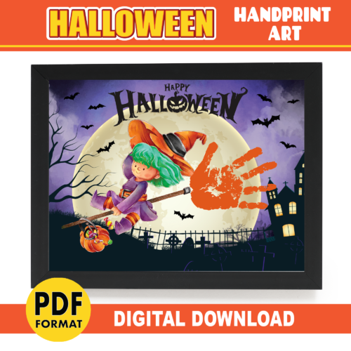 Witch Handprint Art | Halloween Crafts | Fun Paint Activity | DIY Keepsake Gift's featured image