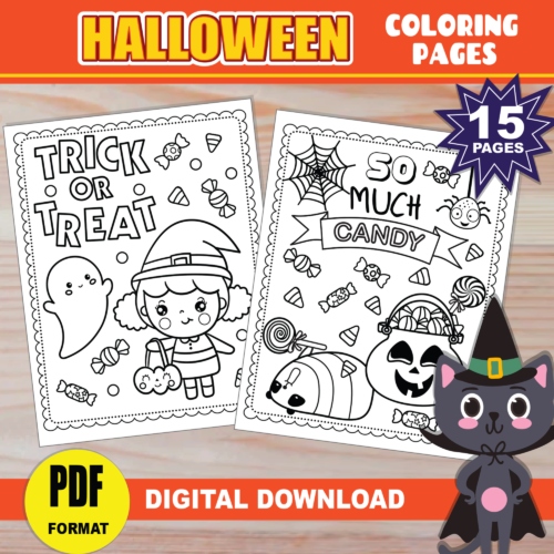 Halloween Coloring Pages | Fun Halloween Activity for Kids | 15 Coloring Pages's featured image