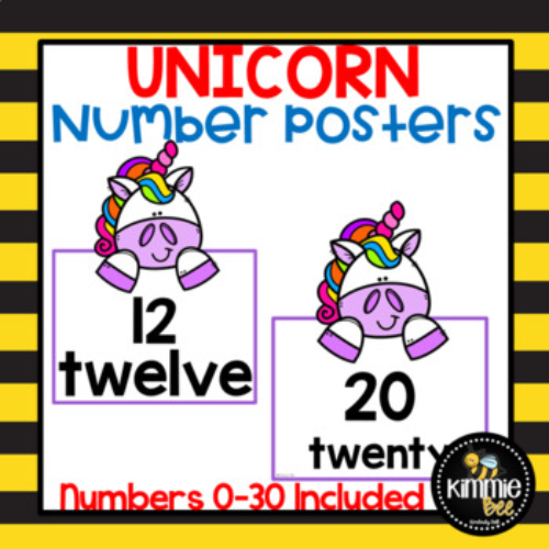 Unicorn 1-30 Number Posters's featured image