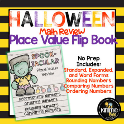 October Halloween Math Place Value Review Flipbook 3rd Grade 4th Grade's featured image