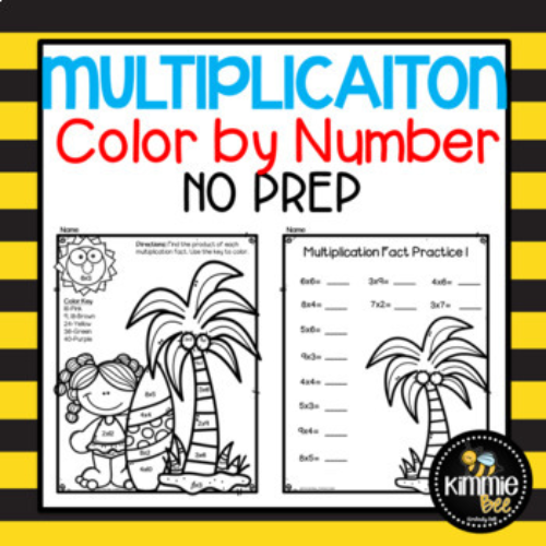 3rd Grade Multiplication Color by Number Worksheets's featured image