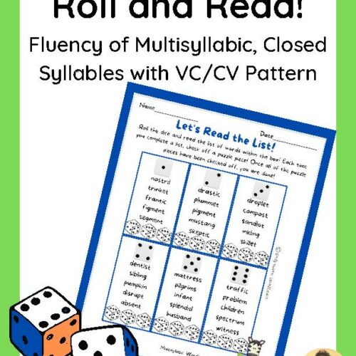Roll and Read Word List-Multisyllabic Short Vowel VC/CV with Blends's featured image