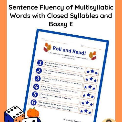 Roll and Read Sentences with Multisyllabic, Closed Syllables and Bossy/Magic E's featured image