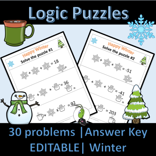 Winter Seasonal Logic Puzzles | Algebra 1's featured image