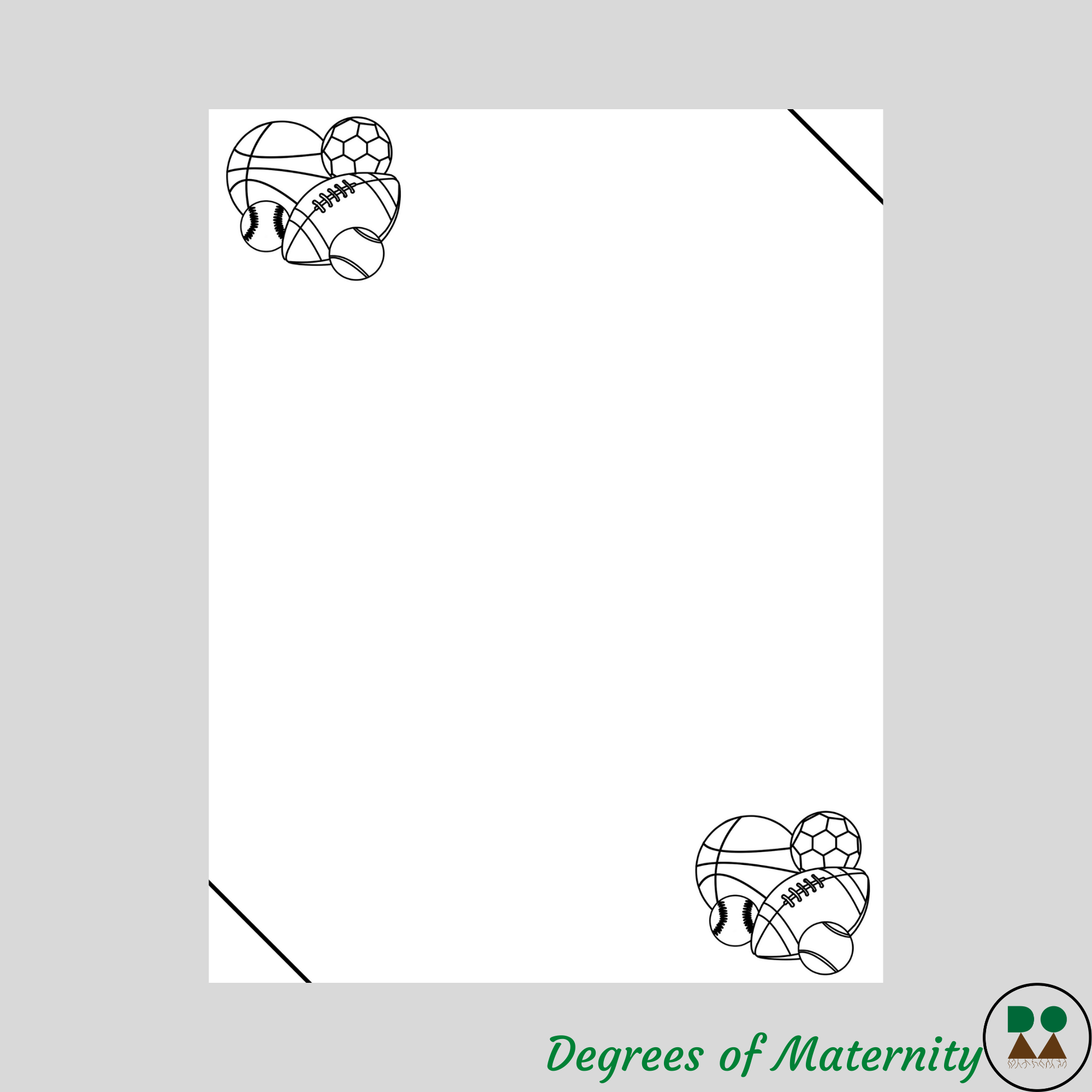 Sports Fun Printable Stationery (full color and coloring pages ...