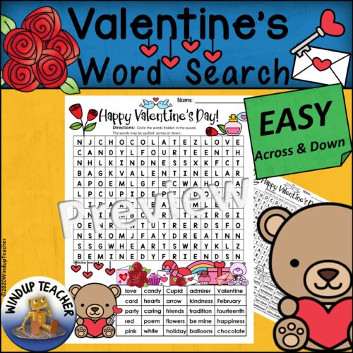 Valentine's Day Word Search | EASY Puzzle | Ready to Go!'s featured image