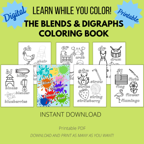 Blends & Digraphs Coloring Book's featured image