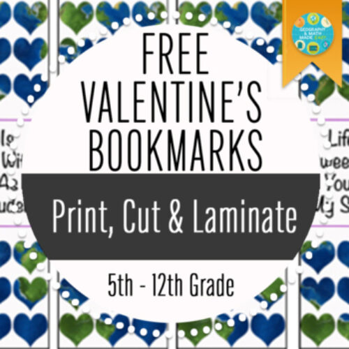 GEOGRAPHY: VALENTINE'S DAY BOOKMARKS FOR ALL GRADE LEVELS's featured image