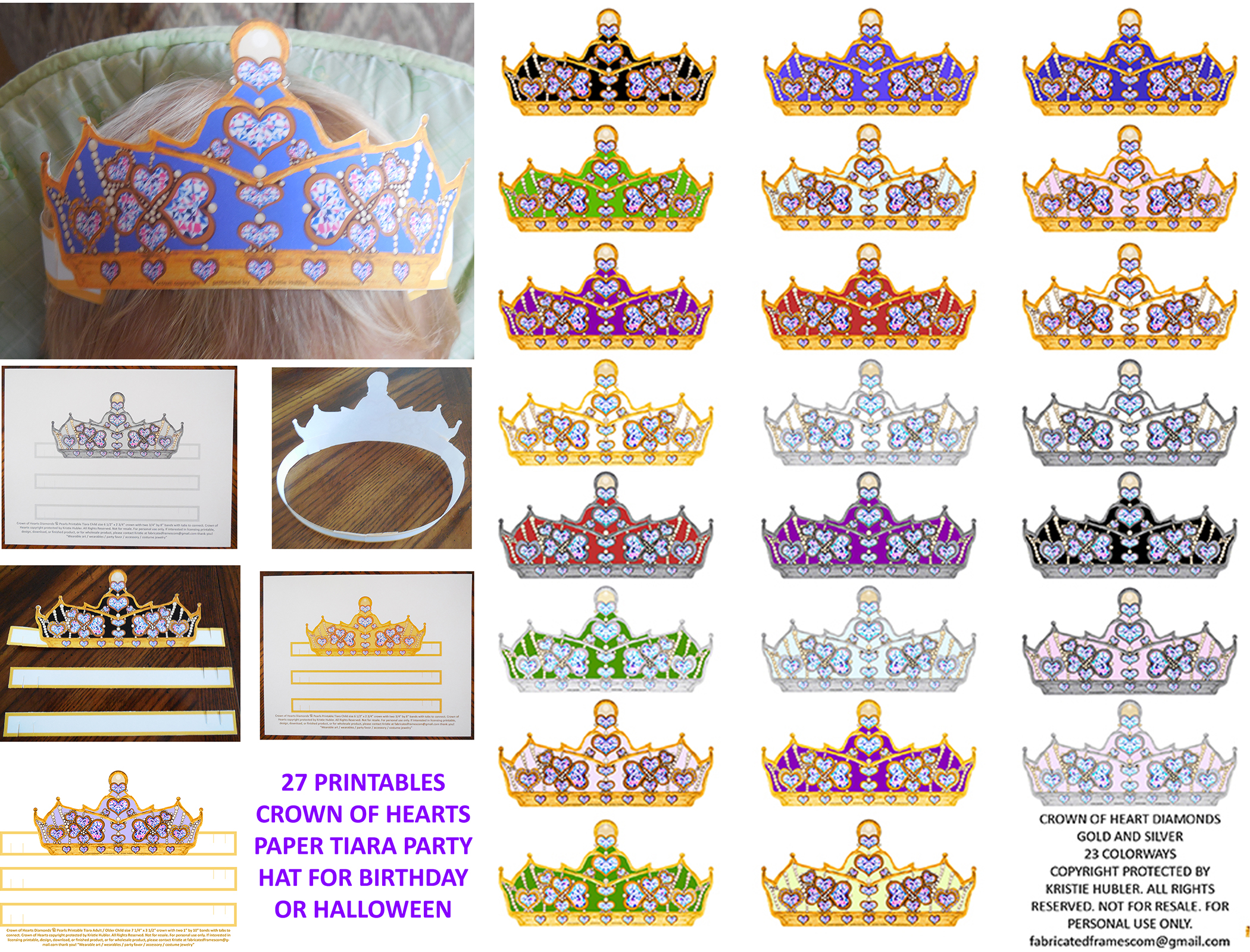 Birthday Paper Crown Printable Party Costume Craft