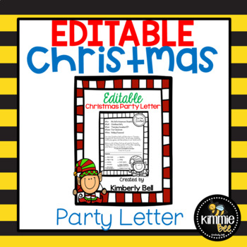 Editable Elf Class Christmas/Holiday Party Letter with Blank Template