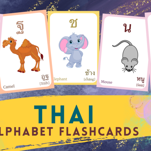 THAI Alphabet FLASHCARD with picture, Learning THAI, THAI Letter Flashcard,Pdf flashcards, Digital Download's featured image