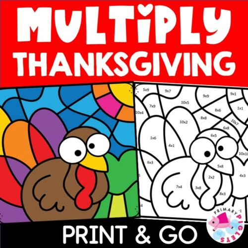 Thanksgiving Multiplication Color by Number Code Math Coloring Pages's featured image