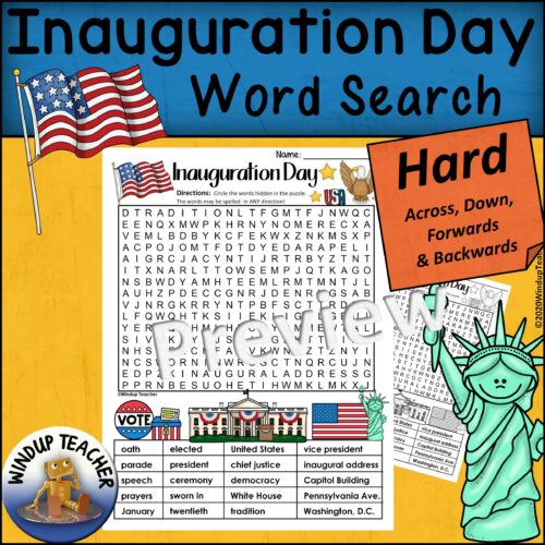 Inauguration Day Word Search | HARD Puzzle | Ready to Go!'s featured image