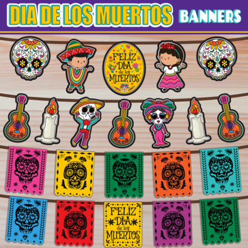 Dia de los Muertos Bulletin Board Banners | Day of the Dead Activity Class Decor's featured image