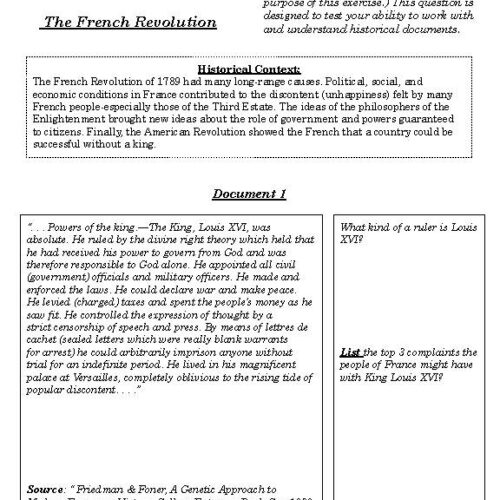 DBQ Packet: French Revolution's featured image