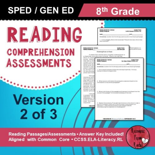 Reading Comprehension Assessment 8th grade volume 2's featured image