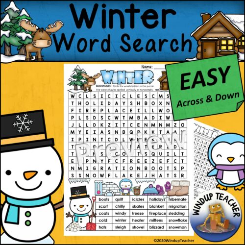 Winter Word Search | EASY Puzzle | Ready to Go!'s featured image