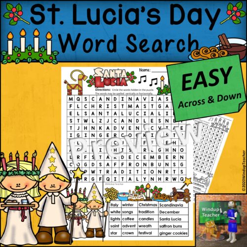 St. Lucia's Day Word Search | EASY Puzzle | Ready to Go!'s featured image