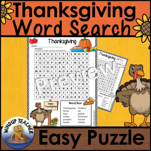 Thanksgiving Word Search | EASY Puzzle's featured image