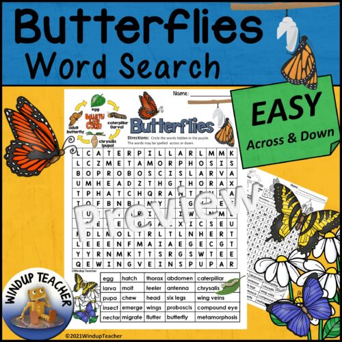 Butterflies Word Search | Easy's featured image