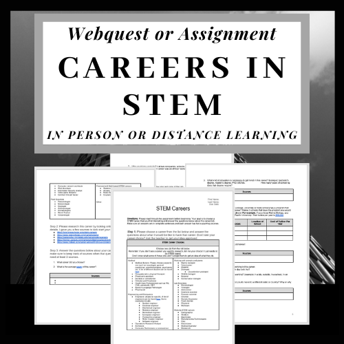 Careers in STEM Webquest or Assignment's featured image