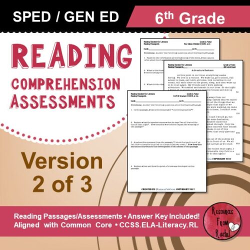Reading Comprehension Assessment 6th grade volume 2's featured image