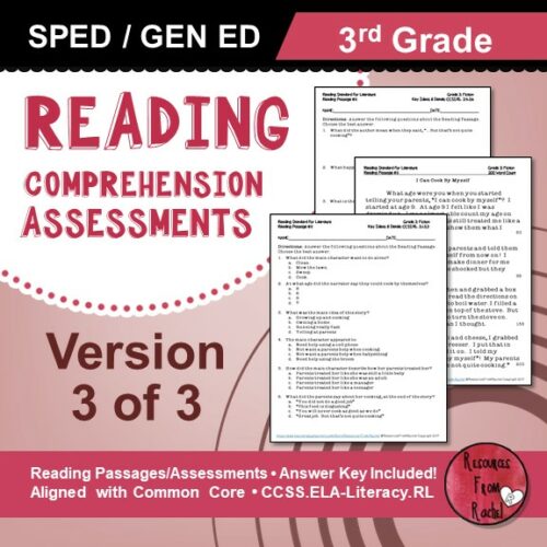Reading Comprehension Assessments 3rd grade volume 3's featured image