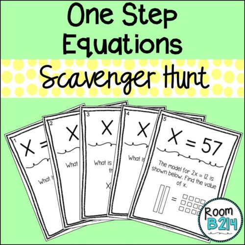 One Step Equations Scavenger Hunt TEKS 6.10A's featured image