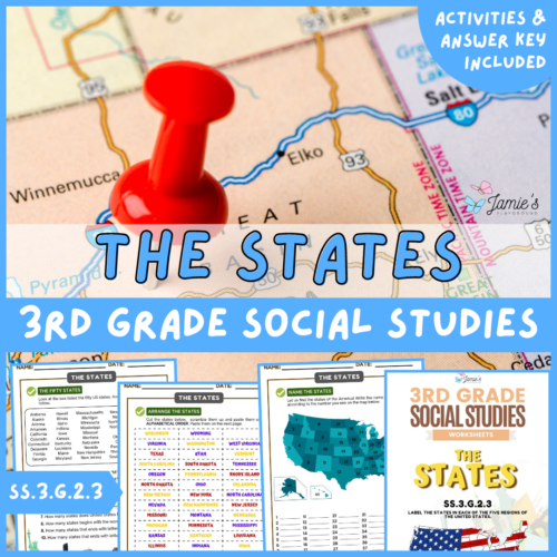 Regions of the United States Activity & Answer Key 3rd Grade Social Studies's featured image
