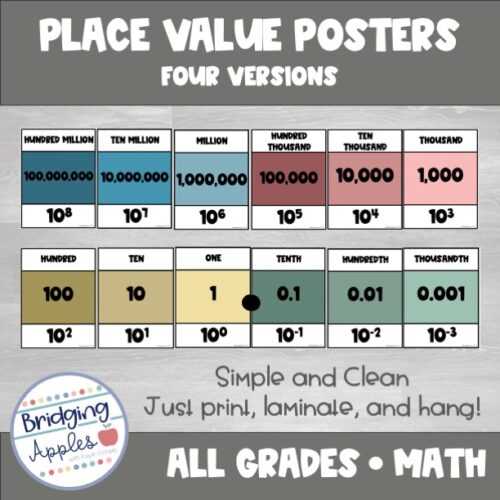 Place Value Poster Calm Colors's featured image