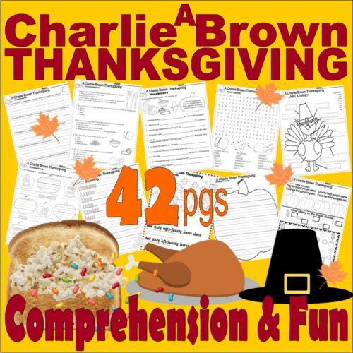 Charlie Brown Thanksgiving : Comprehension Book Companion Reading Study Quiz +'s featured image
