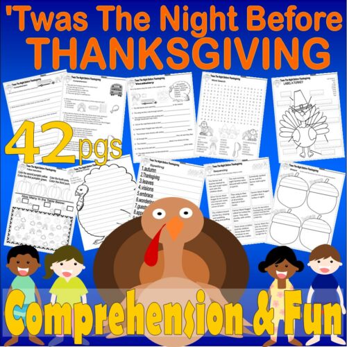 Twas The Night Before Thanksgiving Book Study Companion Reading Comprehension Literacy Quiz & Fun's featured image