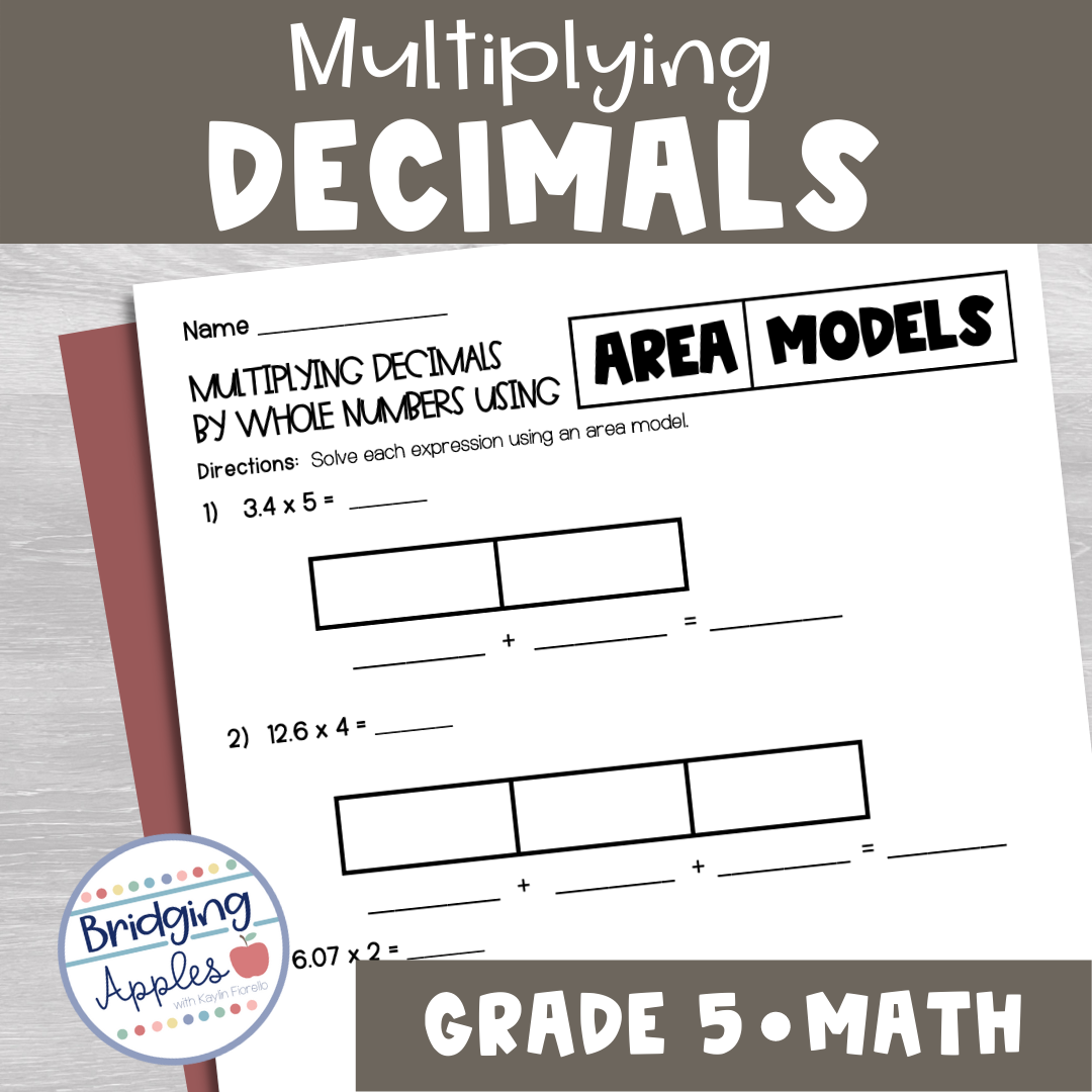Multiplying Decimals by Whole Numbers Using Area Models Classful