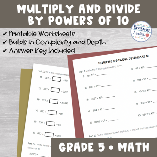 Multiply and Divide Decimals by Powers of 10 Worksheet's featured image