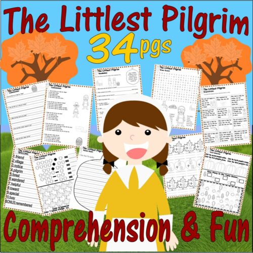 The Littlest Pilgrim Thanksgiving Book Study Companion Reading Comprehension Quiz Worksheets's featured image