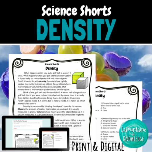 Density Reading Comprehension Passage PRINT and DIGITAL's featured image
