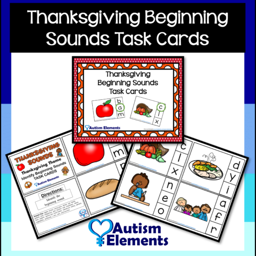 Thanksgiving Beginning Sounds Task Cards- Autism & SPED Resources's featured image