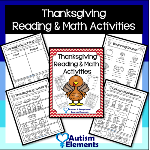 Thanksgiving Reading & Math Activities Printables- SPED & Autism Resources's featured image