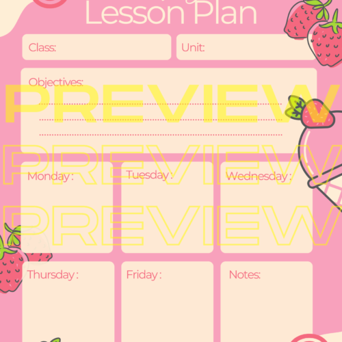 Pink and Creme Weekly Lesson Template's featured image