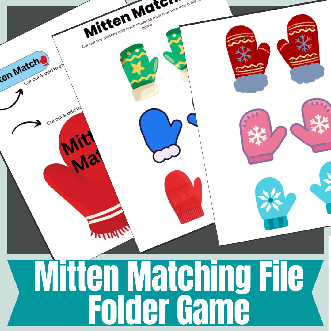 Preschool Winter Holidays Worksheets and File Folder Games for Autism