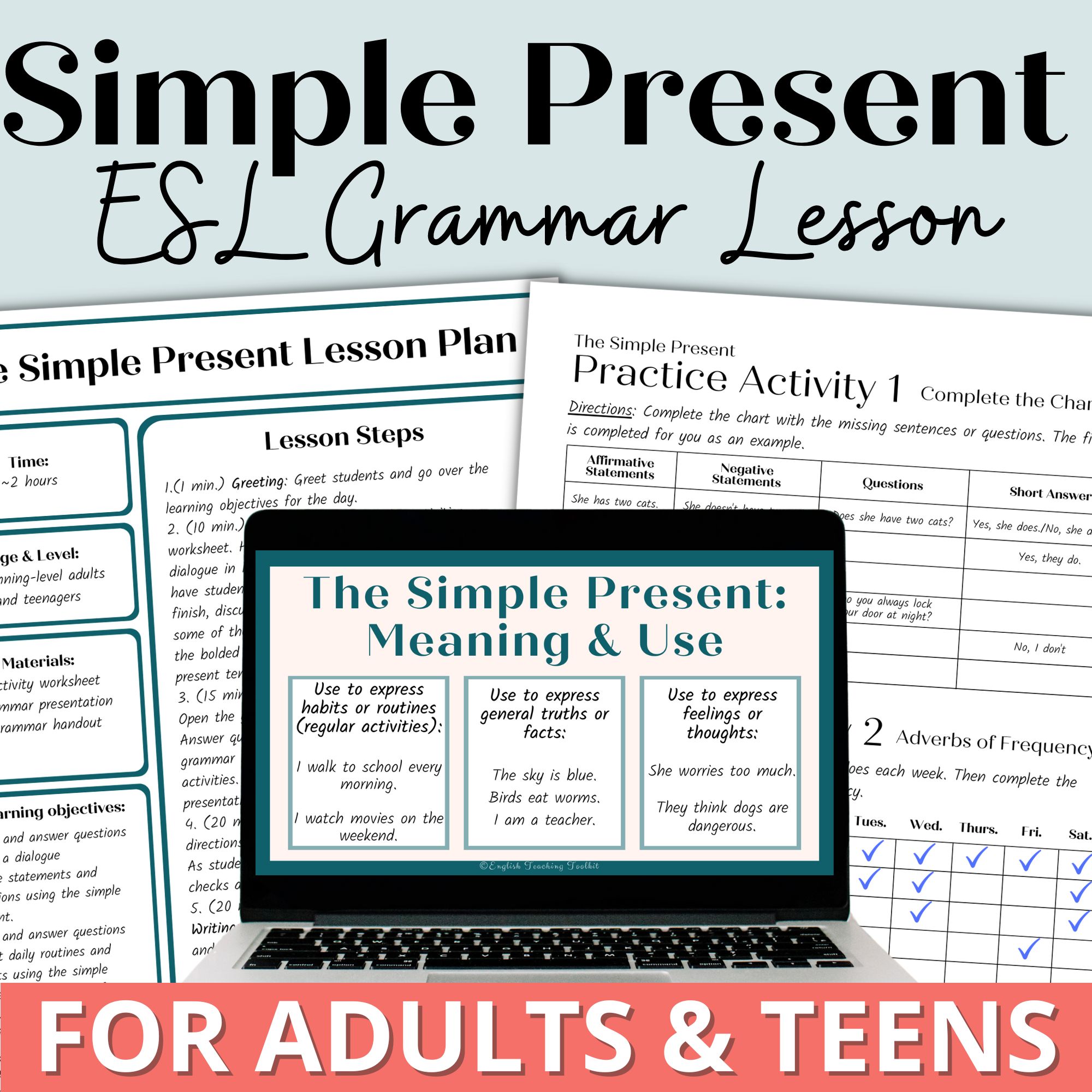 Present Simple Chart - TEFL Lessons 