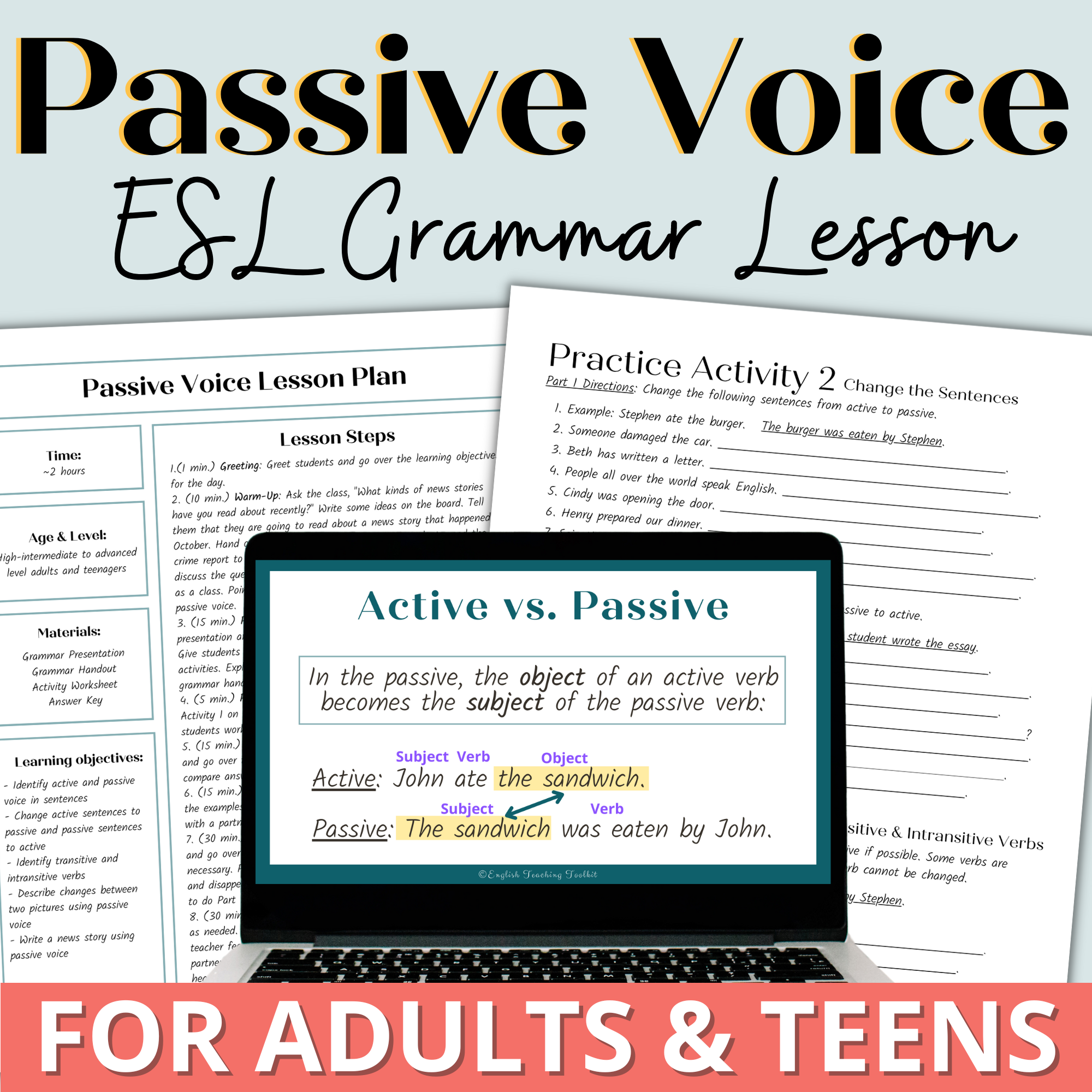 Esl Passive Voice Grammar Lesson And