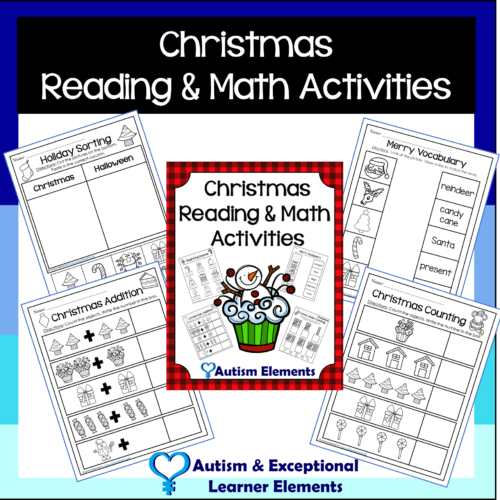 Christmas Reading & Math Activities Printables- SPED & Autism Resources's featured image